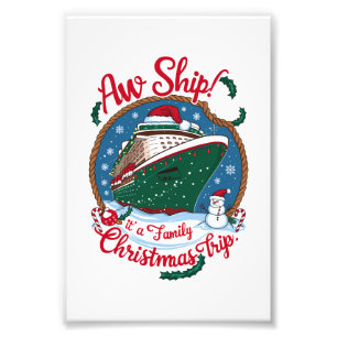 Het schip is een familie kerst cruise reis foto afdruk