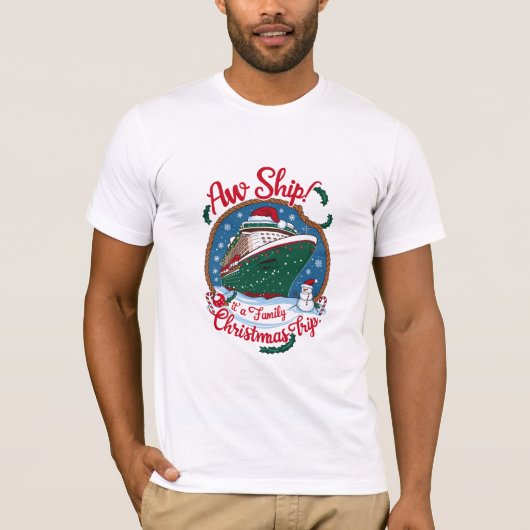 Het schip is een familie kerst cruise reis t-shirt (Voorkant)