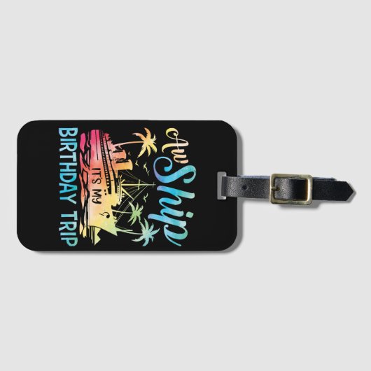 Het schip is mijn verjaardagsreis bagagelabel (Voorkant (horizontaal))