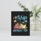 Het schip is mijn verjaardagsreis feestdagenkaart (Staand voorkant)