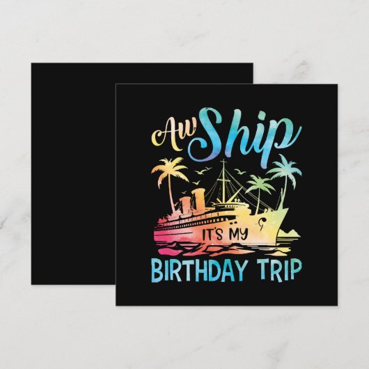 Het schip is mijn verjaardagsreis kaart (Voorkant / Achterkant)
