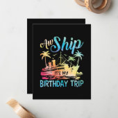 Het schip is mijn verjaardagsreis notitiekaartje (Voorkant / Achterkant in situ)