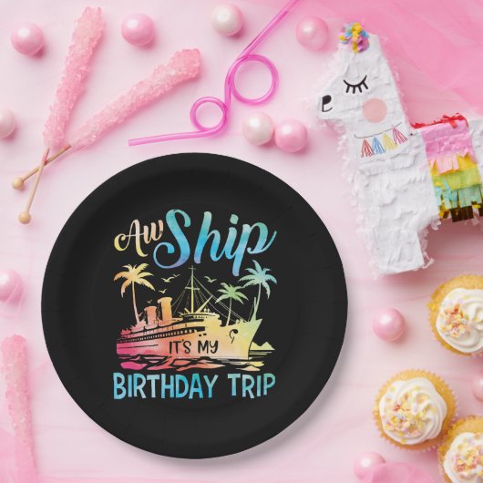 Het schip is mijn verjaardagsreis papieren bordje (Feest)