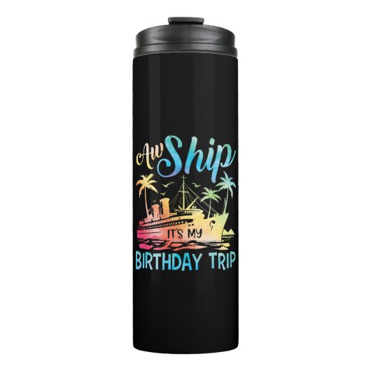 Het schip is mijn verjaardagsreis thermosbeker (Voorkant)