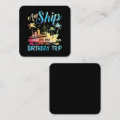 Het schip is mijn verjaardagsreis vierkante visitekaartje (Voorkant / Achterkant)