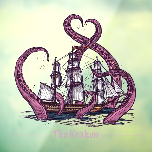 Het schip Kraken Octopus Sailing Nautical Raamsticker (Vel 3)