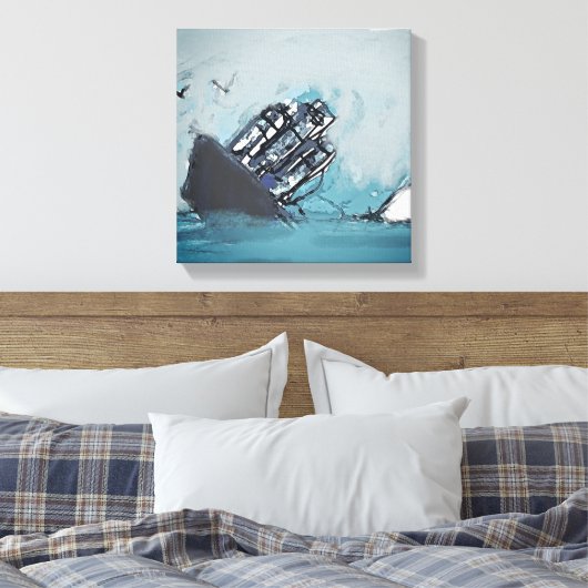 Het schip met de zegen canvas afdruk (Insitu (Slaapkamer))
