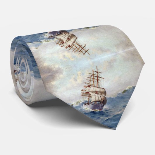 Het schip Portpatrick 1900s Stropdas (Opgerold)