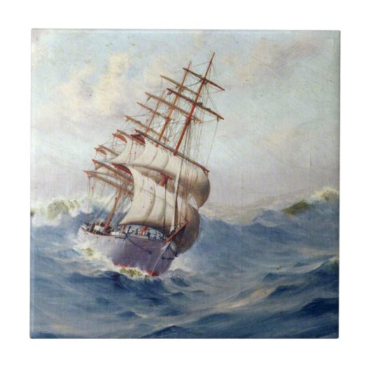 Het schip Portpatrick 1900s Tegeltje (Voorkant)