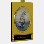 Het schip Portpatrick 1900s Verguld Banner Ornament (Rechts)