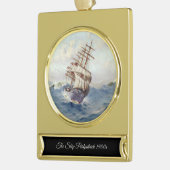 Het schip Portpatrick 1900s Verguld Banner Ornament (Links)