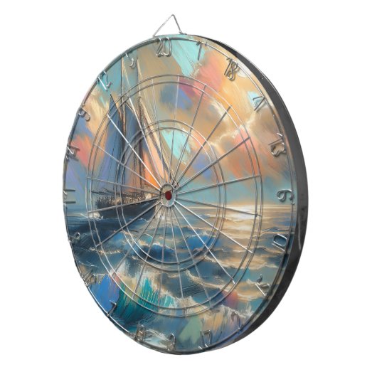 Het schip vaart op het Zee Dartbord (Voorkant Rechts)