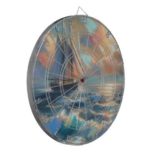 Het schip vaart op het Zee Dartbord (Voorkant Links)