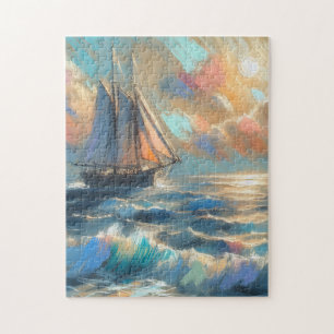 Het schip vaart op het Zee Legpuzzel