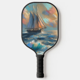 Het schip vaart op het Zee Pickleball Paddle