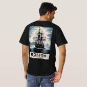 Het  schip van Boston Harbor Massachusetts T-shirt (Achterkant volledig)