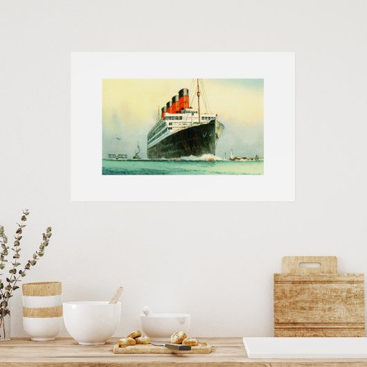 HET SCHIP VAN DE AQUITANIA CUNARD WHITR STAR POSTER (Keuken)