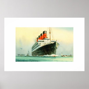HET SCHIP VAN DE AQUITANIA CUNARD WHITR STAR POSTER