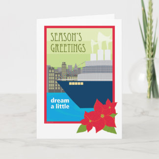 Het Schip van de Cruise van Kerstmis droomt een Feestdagen Kaart