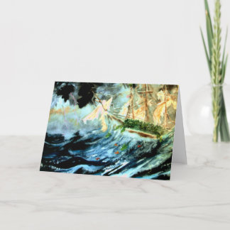 het schip van de Kerstmisboom Feestdagen Kaart