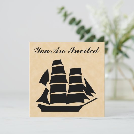 Het Schip van de piraat. Varend Schip Kaart (Staand voorkant)