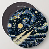 Het schip van Gogh Ronde Button 6,0 Cm (Voorkant /achterkant)