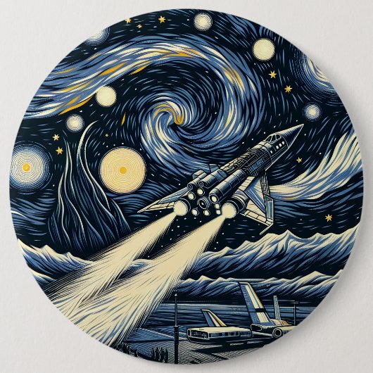 Het schip van Gogh Ronde Button 6,0 Cm (Voorkant)