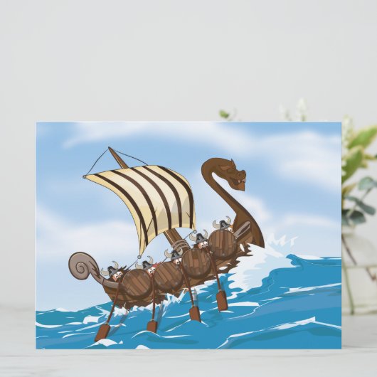 Het Schip van Viking Kaart (Staand voorkant)
