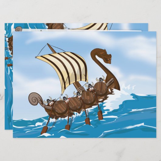 Het Schip van Viking Kaart (Voorkant / Achterkant)