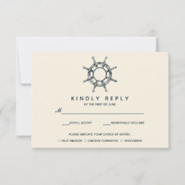 Het Schip's wiel | Bruiloft RSVP met maaltijdkeuze Kaartje