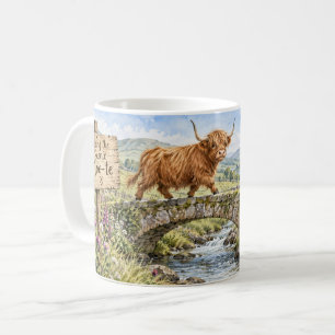 Het Schitterende Koe-paad met de Hooglanders Koe Koffiemok