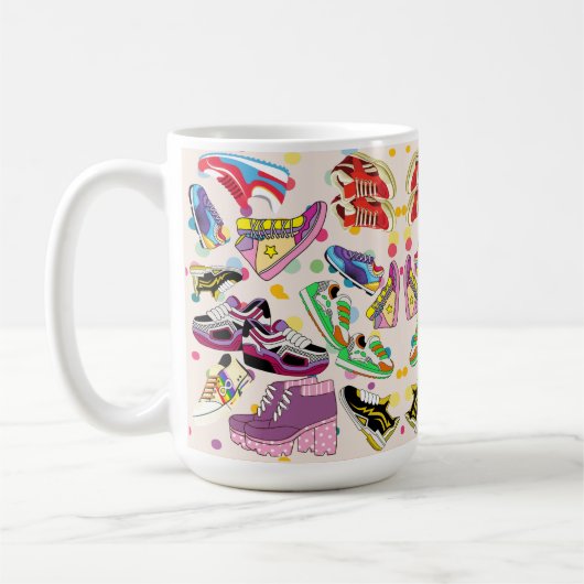 het schoenenpatroon koffiemok (Links)