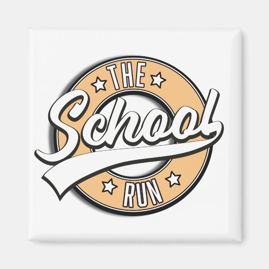 Het School Run retro logo Magneet (Voorkant)