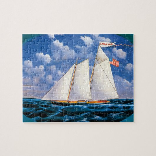 Het Schooner-jacht "Amerika" door James Bard Legpuzzel (Horizontaal)