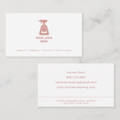 Het schoonmaakbedrijf voegt Uw Roze Tekst van de D Visitekaartje (Voorkant / Achterkant)