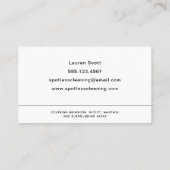 Het schoonmaakbedrijf voegt Uw Zwarte Tekst van de Visitekaartje (Achterkant)