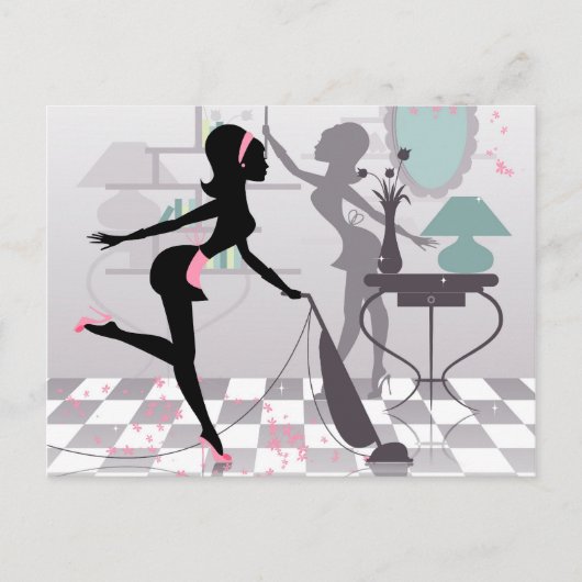 Het Schoonmaken van de lente Briefkaart (Voorkant)