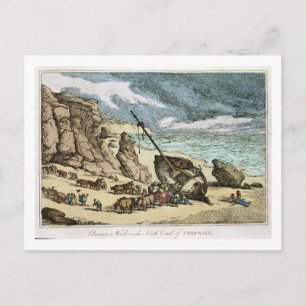 Het schoonmaken van een wrak aan de noordkust van  briefkaart