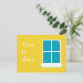 Het Schoonmakende GELE Briefkaart van het venster (Staand voorkant)