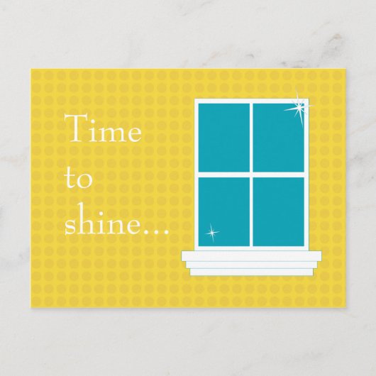 Het Schoonmakende GELE Briefkaart van het venster (Voorkant)