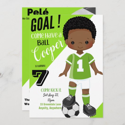 Het schoppen van de Kaart van de Uitnodiging van B (Voorkant / Achterkant)