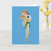 Het Schoppen van de karate Nota of Wenskaart Kaart (Gele Bloem)