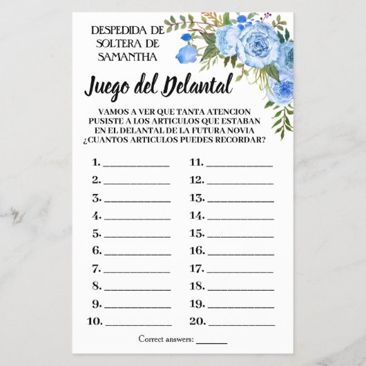 Het Schort Vrijgezellenfeest engelse spaanse spelk Flyer (Achterkant)