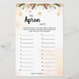 Het Schortspel Kerst Bruiloftsshowerspelkaart F Flyer