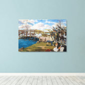Het Schot dat over de hele Wereld te Horen was Sla Canvas Afdruk (Insitu (Houten vloer))