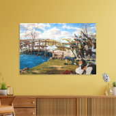 Het Schot dat over de hele Wereld te Horen was Sla Canvas Afdruk (Insitu (Woonkamer))