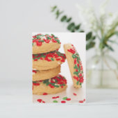 Het Schot van de studio van Kerstmiskoekjes met Feestdagenkaart (Staand voorkant)