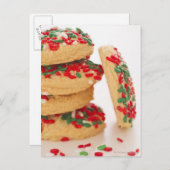 Het Schot van de studio van Kerstmiskoekjes met Feestdagenkaart (Voorkant / Achterkant)