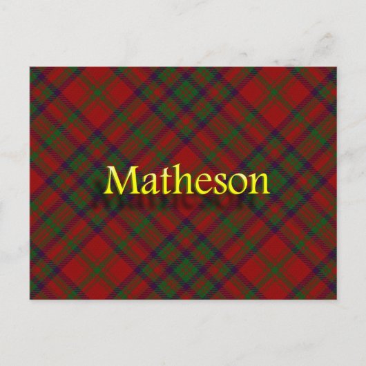 Het Schotse Briefkaart van Matheson van de Clan (Voorkant)