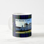 Het Schotse Murray Clan Castle Tartan Jouw naam Koffiemok (Voorkant links)